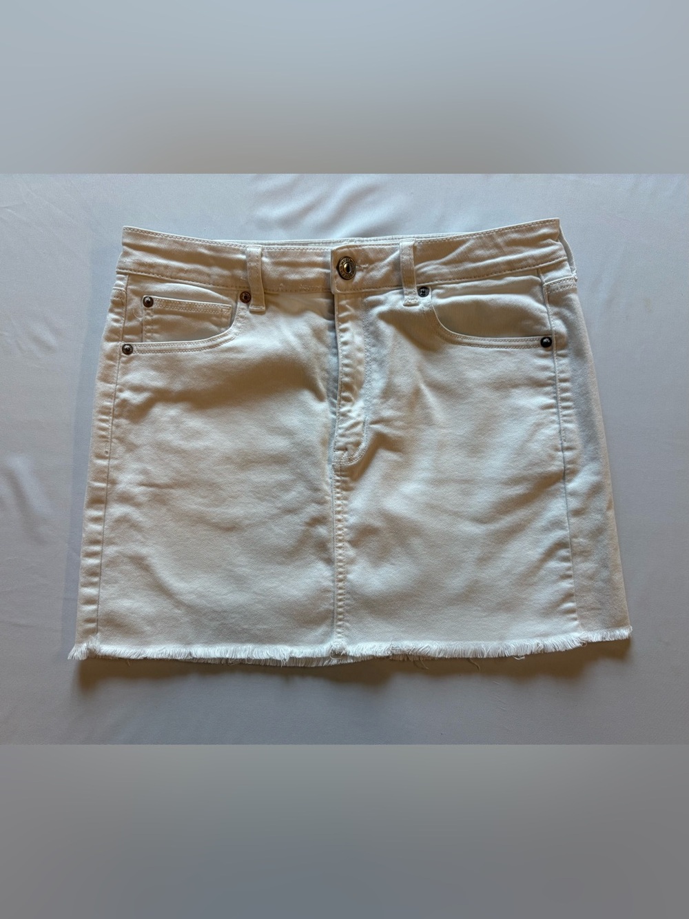 American Eagle Outfitters White Denim Midi Skirt